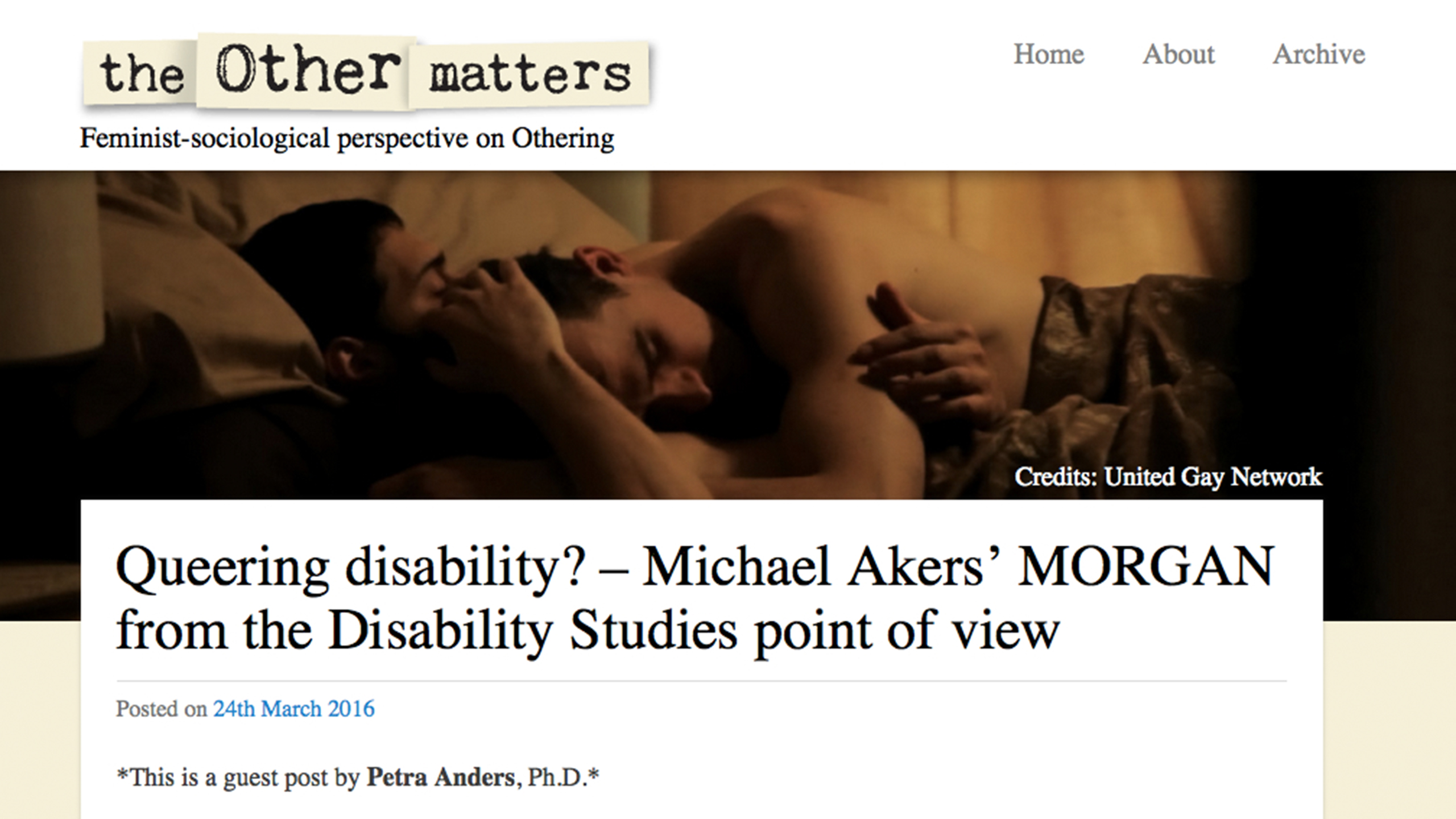 Queering disability? – Michael Akers' Drama Morgan